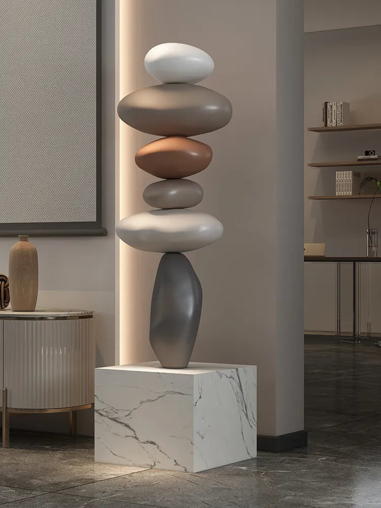 80CM Glowing Stone Creative Home Decor Large Feng Shui Stone Statue